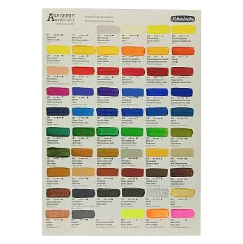 Speciální výtvarná barva Vzorník akrylových barev Schmincke Akademie (Vzorník akrylových barev Schmincke Akademie)