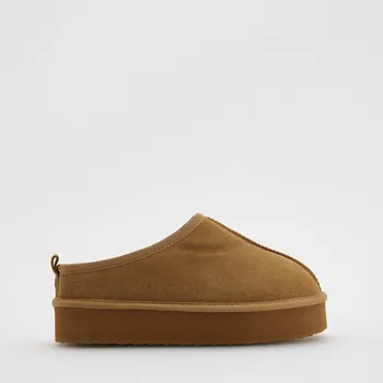 Čepice Reserved - Semišové dřeváky na platformě - béžová - 766FE-80X - 766FE-80X-41