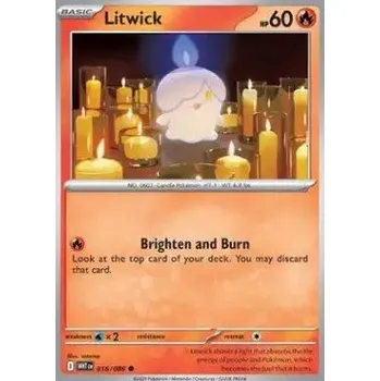 Sběratelská karetní hra Pokémon WHT 016/086 Litwick - White Flare Stav: Near Mint, Verze: NORMAL