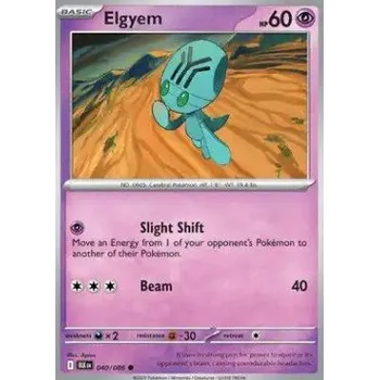 Sběratelská karetní hra Pokémon BLK 040/086 Elgyem - Black Bolt Stav: Near Mint, Verze: NORMAL