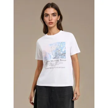 Dámské tričko Sinsay - Tričko s krátkými rukávy a potiskem - bílá - 572EU-00X - 572EU-00X-XXL