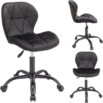 Jídelní židle Sametová otočná židle ENDO - černá