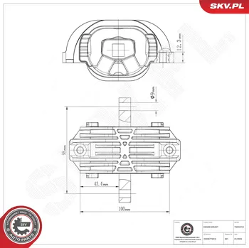 Silentblok motoru Zavěšení a uložení motoru ESEN SKV 75SKV210