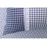 Podpěrová s.r.o. Bavlněné povlečení MODRÁ KOSTIČKA pozitiv/negativ s krajkou Velikost: 200x200 (1x), 70x90 cm krajka (2x) ŠEV na peřině