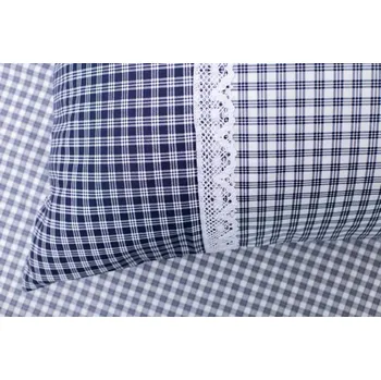 Povlečení Podpěrová s.r.o. Bavlněné povlečení MODRÁ KOSTIČKA pozitiv/negativ s krajkou Velikost: 200x200 (1x), 70x90 cm krajka (2x) ŠEV na peřině