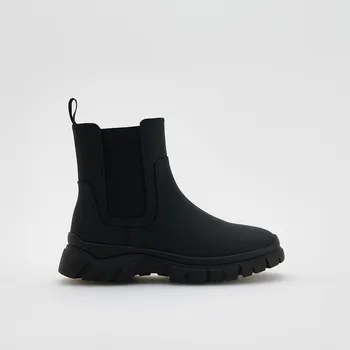 Reserved - Polokozačky z napodobeniny kůže - černý - 577GG-99X - 577GG-99X-39