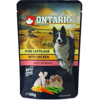 Krmivo pro psa Ontario Pork Cartilage with Chicken in Broth 100 g