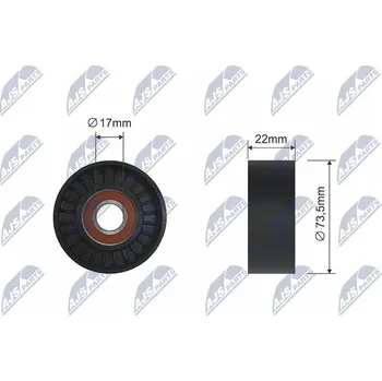 Auto-moto Vratná/vodicí kladka, klínový řemen NTY RNK-AU-053