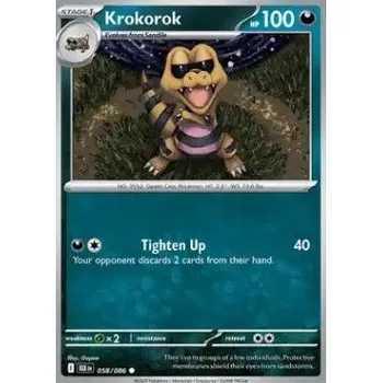 Sběratelská karetní hra Pokémon BLK 058/086 Krokorok - Black Bolt Stav: Near Mint, Verze: REVERSE HOLO