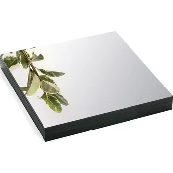 Zrcadlo Suwimut 16 kusů čtvercových zrcadlových svícnů, čtvercový zrcadlový podnos 8 x 8 palců, nástěnné