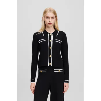 Dámský svetr KARDIGAN KARL LAGERFELD KARL WARDROBE CARDIGAN WHITE/BLACK