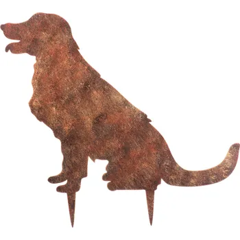Vánoční ozdoba Autronic Pes kovový, zápich do zahrady. Barva měď antik. - UM0984 COP-ANT