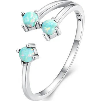 Prsten Endy-shop Stříbrný otevřený prsten s bílými opály