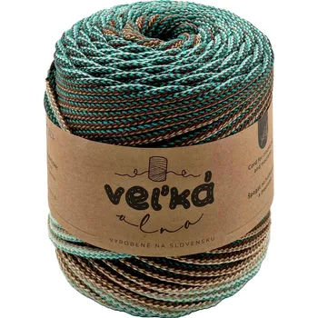Příze VEĽKÁvlna VEL'KÁvlna bavlněná šňůra na háčkování 5mm Ledovcová moréna