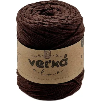 Příze VEĽKÁvlna VEL'KÁ vlna bavlněná šňůra na háčkování 2mm Kaštan tmavý