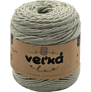 Příze VEĽKÁvlna VEL'KÁvlna bavlněná šňůra na háčkování 2mm Lišejník