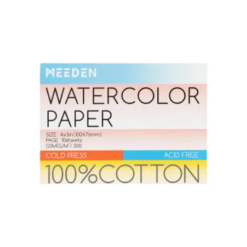 Výtvarný papír Mini akvarelový blok Meeden 100% bavlna 7,6x10cm Cold Pressed