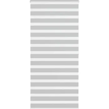 Roleta vidaXL Zebra roleta šířka látky 105,9 cm polyester [4014783] Barva: světle šedá