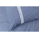 Podpěrová s.r.o. Bavlněné povlečení MODRÁ KOSTIČKA pozitiv S KRAJKOU Velikost: 200x200 (1x), 70x90 cm krajka (2x) ŠEV na peřině