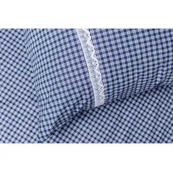 Povlečení Podpěrová s.r.o. Bavlněné povlečení MODRÁ KOSTIČKA pozitiv S KRAJKOU Velikost: 200x200 (1x), 70x90 cm krajka (2x) ŠEV na peřině