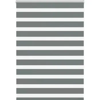 Roleta vidaXL Zebra roleta 115x150 cm šířka látky 110,9 cm polyester [4014758] Barva: Tmavě šedá