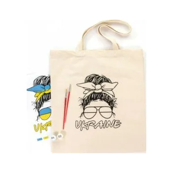 kreativní sada Bavlněná taška s motivem pro pomalování 38x42cm – Ukrajina