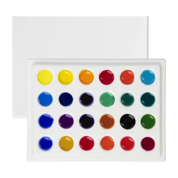 Paleta na barvy Porcelánová paleta obdélníková 24 důlků 11x15cm s víčkem