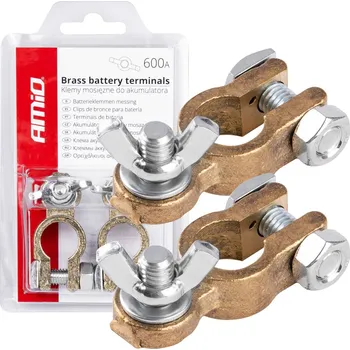 AMiO 02956 mosazné bateriové svorky 2 ks