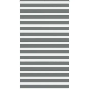 Roleta vidaXL Zebra roleta 130x200 cm šířka látky 125,9 cm polyester [4014787] Barva: Tmavě šedá