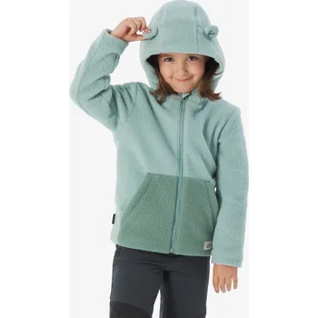 Pánská mikina QUECHUA Dětská turistická fleecová mikina Sherpa NH 500 3 ROKY ZELENÁ
