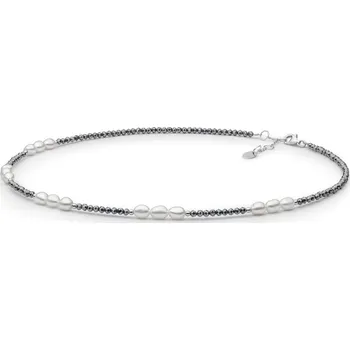 Náhrdelník Gaura Pearls Stříbrný náhrdelník Adelina - terahertz, perla, stříbro 925/1000 224-95 38 cm + 3 cm (prodloužení) Bílá