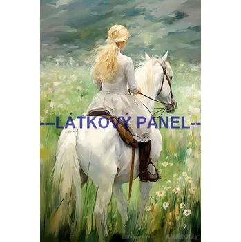 Látkový panel - Dívka na koni - KON - 77 Velikost: 50x33cm, Materiál: Úplet