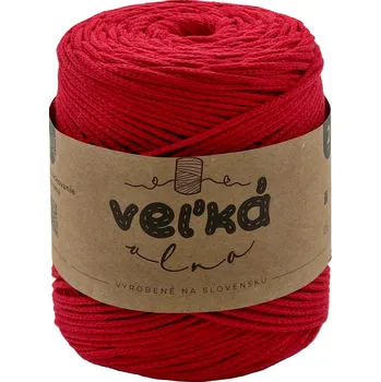 Příze VEĽKÁvlna VEL'KÁ vlna bavlněná šňůra na háčkování 2mm Mák
