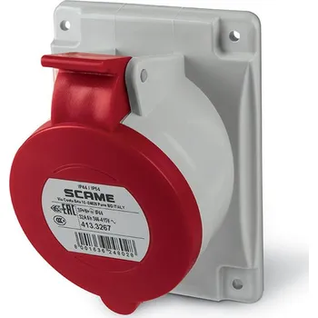 Elektrická zásuvka SCAME 413.3267 Zásuvka vestavná OPTIMA,šikmá-3P+N+E,32A,6h/380-415 V,IP44