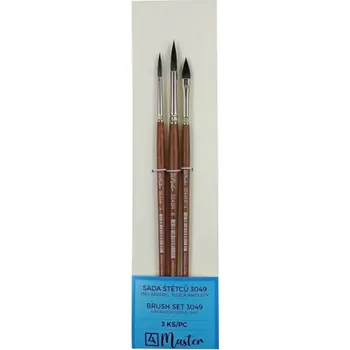 Umělecký štětec Sada akvarelových štětců Master 3ks