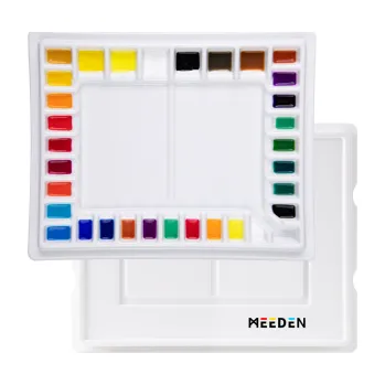 Paleta na barvy Porcelánová paleta obdélníková velká 33 důlků 27x34cm