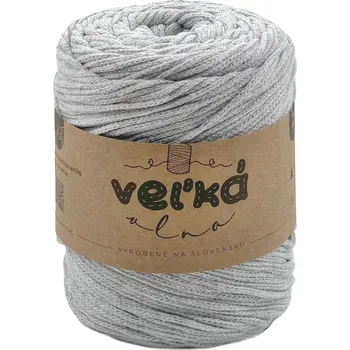 Příze VEĽKÁvlna VEL'KÁ vlna bavlněná šňůra na háčkování 2mm Měsíční kámen