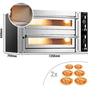 Pec na pizzu G.Gastro Elektrická pec na pizzu - (celošamotová) - 6+6x 30 cm - manuální