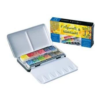 Výtvárné potřeby Sada akvarelových barev Sennelier 12ks pánvičky