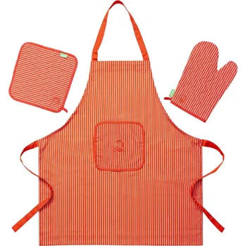 Chňapka Sada tří kusů - zástěra, chňapka, chňapka čtvercová United Colors of Benetton / červená / 100% bavlna