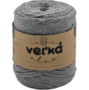 Příze VEĽKÁvlna VEL'KÁ vlna bavlněná šňůra na háčkování 2mm Olovo