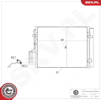 Ventilátor topení a klimatizace Kondenzátor klimatizace ESEN SKV 86SKV043