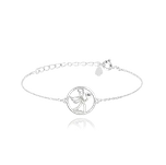 MINET Stříbrný náramek ANDĚL se srdíčkem JMAN0266SB17