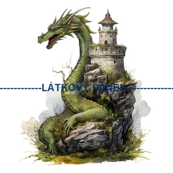 Látkový panel - Drak- DIN-11 Velikost: 20x20cm, Materiál: Kočárkovina