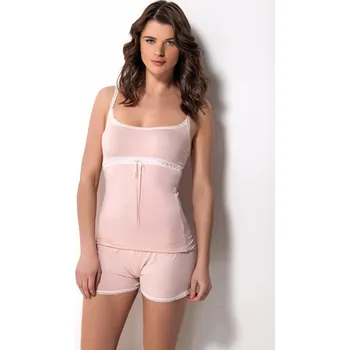 Dámské pyžamo Luisa Moretti Dámské bambusové pyžamo LIA, Růžová, V dárkovém boxu, Bambusové vlákno 100%, Na ramínka - vel. L