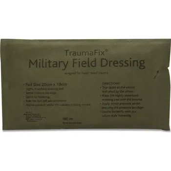 Vojenský kapesní obvaz BCB 10 x 19 cm (Speciální vojenský obvaz ve speciálně hermeticky uzavřeném, vodotěsném pouzdru, schválnený pro použití v NATO)