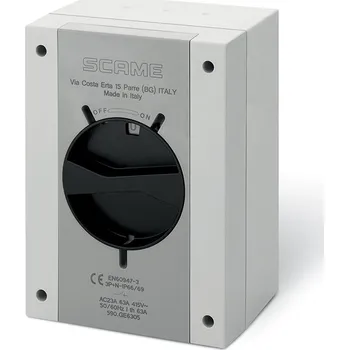 vypínač Průmyslový spínač ISOLATOR plastový 100A 3P IP65 standard SCAME 590.GE10003