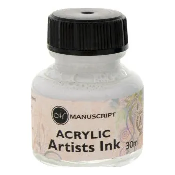 Umělecký štětec Kaligrafický inkoust Manuscript 30ml – bílý