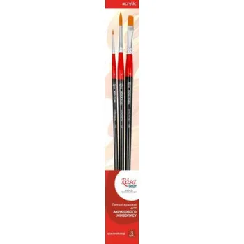 Umělecký štětec Sada štětců Rosa č. 4, syntetické 3ks
