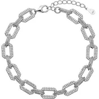 Šperk EVOLUTION GROUP CZ Stříbrný náramek očka se zirkony - 13084.1